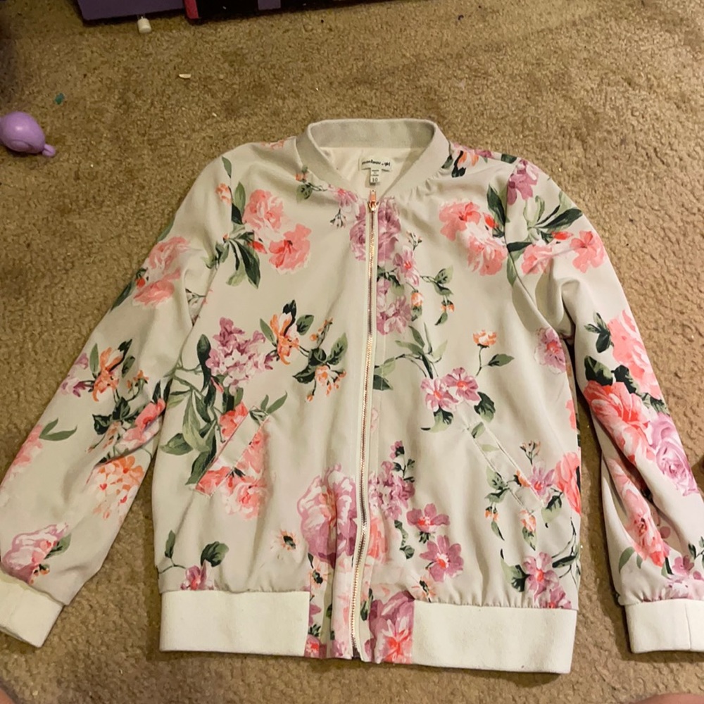 Floral design girls jacket